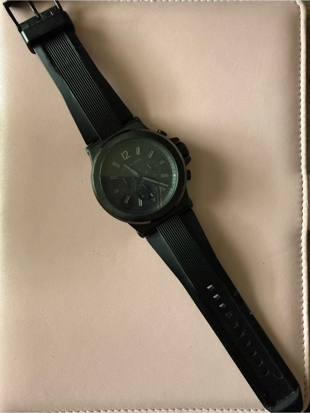 Michael Kors Black Silicone Strap Chronograph Watch